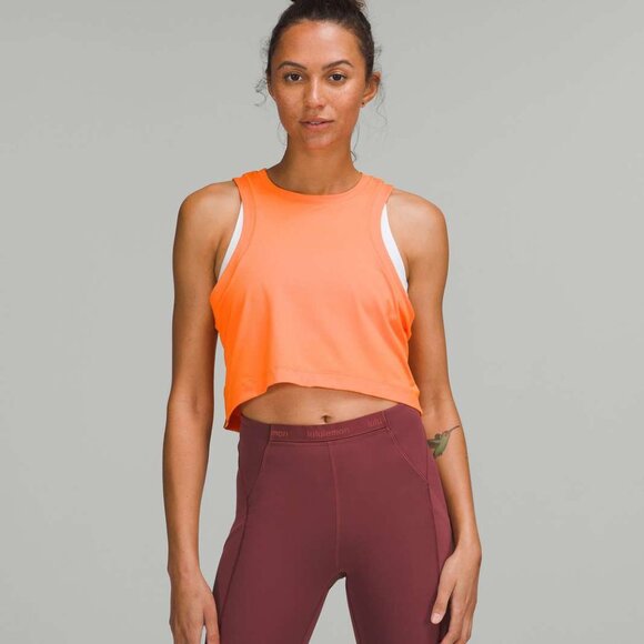 Lululemon Open-Back Cropped Training Tank Top Orange Soda 12 NEW - Picture 1 of 6